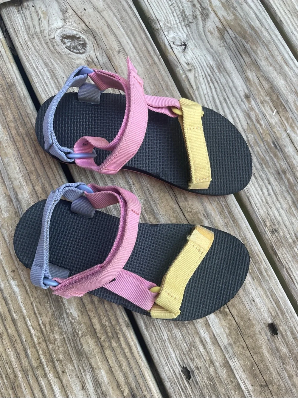 Teva Original Universal Kids Pink Purple Yellow Sport Sandals Size K13